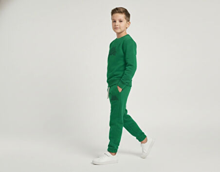 3 İplik Garson Şardonlu Kabartmalı Baskı Yeşil Kombin 2