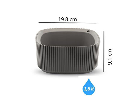 Omnipazar KRS-248 Pera Dekoratif Aranjman Kaktus Sukulent Saksı 1.8 Litre No 2