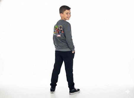 2 İplik   Eşofman Takımı Füme Siyah Kombin