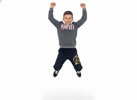 2 İplik   Eşofman Takımı Füme Siyah Kombin