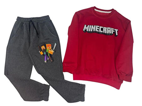 2 İplik  Garson Eşofman Takımı Kırmızı Füme Kombin