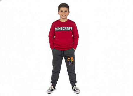 2 İplik  Eşofman Takımı Kırmızı Füme Kombin