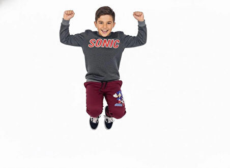 2 İplik   Eşofman Takımı Füme Kırmızı Kombin