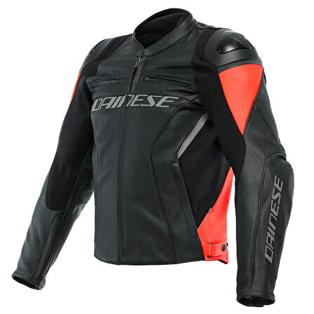 DAINESE/RACING 4 LEATHER BLACK/FLUO-RED DERİ MONT
