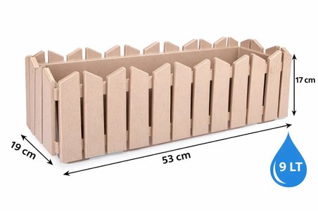 Omnipazar OZN-616 Efes Askılı Balkon Saksı Takımı 9 Litre No:2  Bej