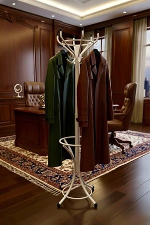 Premium Beyaz Metal Portmanto Askılık Hol Antre Büro Ofis Rack Hanger Fabrikadan 100kg Taşıma
