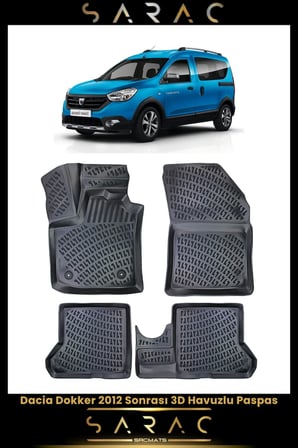 Dacia Dokker 2021 Model Araca Özel 3d Havuzlu Paspas