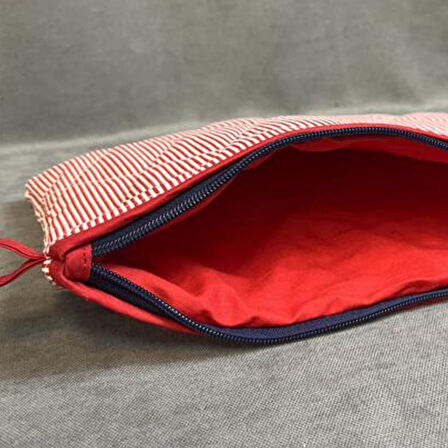 Uretti - Ege 7366 El Yapımı Çizgili Model Clutch / Portföy Çanta - 21cm x 29cm