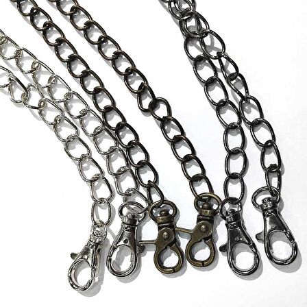 Kancalı Çanta Zinciri Siyah ( 1 Metre )