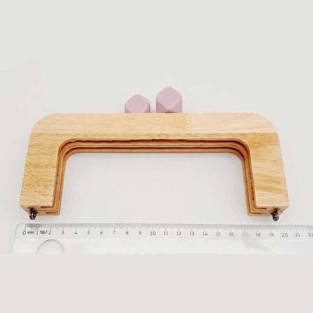 Ahşap Mıknatıslı Çanta Bursu Dikdörtgen ALT200 Krem