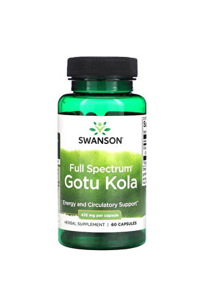 Swanson, Full Spektrumlu Gotu Kola, 435 mg, 60 Kapsül