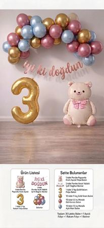 Kız Çocuk Konsepti Doğum Günü Seti 