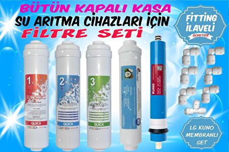 Kapalı Kasa Su Arıtma Cihazı Filtresi 5li Filtre Seti Membranlı