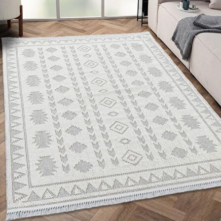 Trinket Serisi Krem Yumuşak Bukle Dekoratif Kilim T220B