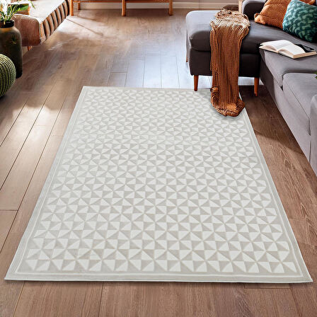 Latte Krem Yumuşak Peluş Dokuma Halı Yolluk Çocuk Odası Oturma Odası Salon Mutfak Halısı Y485A_WR26
