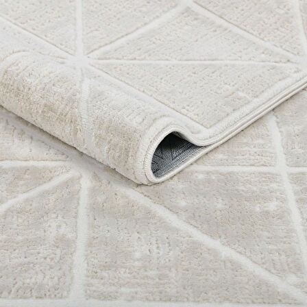 Latte Krem Yumuşak Peluş Dokuma Halı Yolluk Çocuk Odası Oturma Odası Salon Mutfak Halısı Y498A_WR26