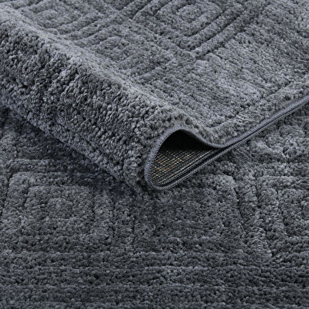 Pandora Yumuşak Peluş Shaggy Gri Çocuk Odası Oturma Odası Salon Mutfak Koridor Halısı Yolluk 1102O