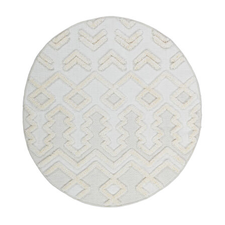 Madu Yumuşak Peluş Post Shaggy Yuvarlak Krem Halı – Çocuk Odası, Oturma Odası, Salon, Mutfak ve Antre Halısı 1184O_RO66