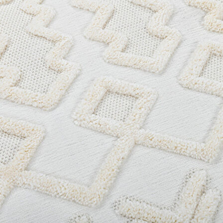 Madu Yumuşak Peluş Post Shaggy Yuvarlak Krem Halı – Çocuk Odası, Oturma Odası, Salon, Mutfak ve Antre Halısı 1184O_RO66