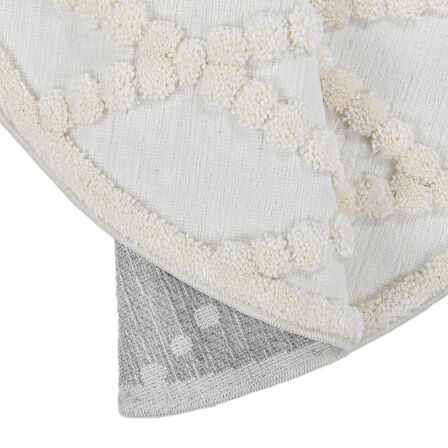 Madu Yumuşak Peluş Post Shaggy Yuvarlak Krem Halı – Çocuk Odası, Oturma Odası, Salon, Mutfak ve Antre Halısı 1150O_RO66