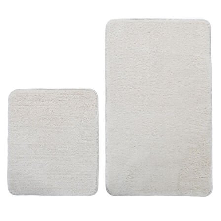 2'li Peluş Banyo Paspası Takımı – Yumuşak Kaymaz Tabanlı Klozet Takımı 60x50 - 60x100