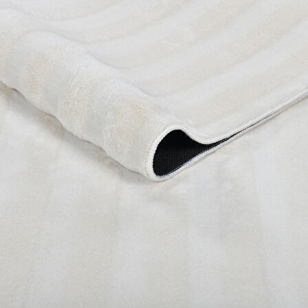 Krem Yumuşak Bubble Peluş Halı Yolluk – Kaymaz Tabanlı, Yıkanabilir B001A_CREAM