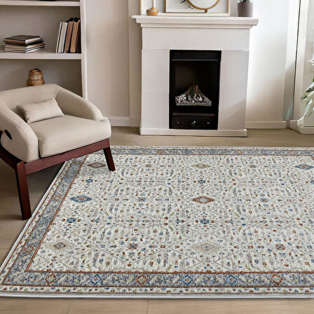 Motto Vintage Modern Dokuma Halı Oturma Odası Salon Halısı Y969A_WV15