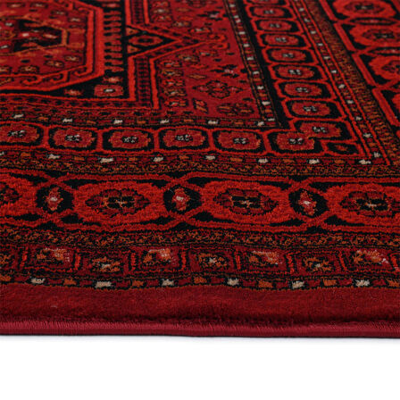 Afgan Türkmen Otantik Desenli Dokuma Kırmızı Oturma Odası Salon Mutfak Halısı Yolluk 0023A 