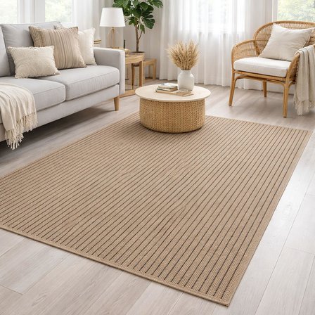 Avanos Modern Kahve Hasır Dokuma Jüt Sisal Kilim Yıkanabilir Balkon Bahçe Mutfak Halı 8042A