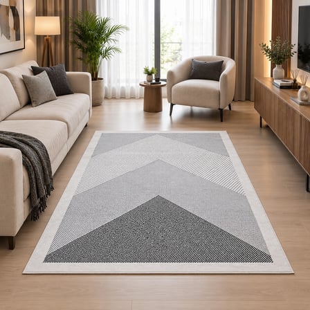 Zarra Yumuşak Modern Krem Gri Halı Salon Mutfak Antre Yolluk Oturma Odası Çocuk Odası Halısı Z305A_Z634