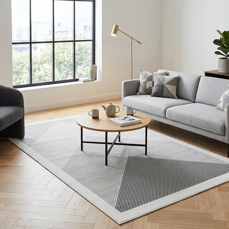 Zarra Yumuşak Modern Krem Gri Halı Salon Mutfak Antre Yolluk Oturma Odası Çocuk Odası Halısı Z305A_Z634