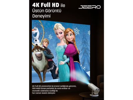 JEERO HY300PRO Multimedia Ultra Hd 1080p Android 13 Projeksiyon Cihazı (Türkçe Menü) H713 Chipset