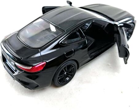 Kinsmart BMW M8 Diecast Metal Çek Bırak Araba 1:34 Ölçek Siyah