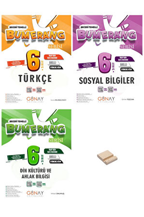 6. Sınıf Bumerang Türkçe Sosyal ve Din Etkinlikli Soru Bankası 3lü Set + Telefon Standı