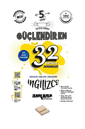 5. Sınıf Güçlendiren 32 Haftalık İngilizce Kazanım Denemeleri ve Telefon Standı