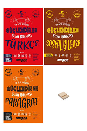 5. Sınıf Güçlendiren Türkçe Sosyal Bilgiler ve Paragraf Soru Bankası 3lü Set