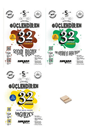 5. Sınıf Güçlendiren Sosyal Din Kültürü ve İngilizce Denemeleri 3lü Set