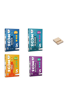 5. Sınıf Zoom Matematik Fen Türkçe ve Sosyal Soru Bankası 4lü Set + Telefon Standı