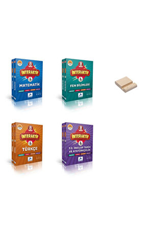 LGS 8. Sınıf İnteraktif Matematik Fen Bilimleri Türkçe ve İnkılap Soru Kütüphanesi 4lü Set