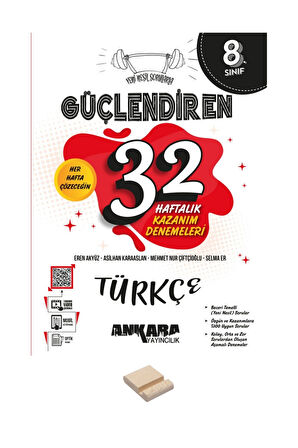 LGS 8. Sınıf Güçlendiren 32 Haftalık Türkçe Kazanım Denemeleri ve Telefon Standı