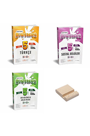 5. Sınıf Bumerang Türkçe Sosyal ve Din Etkinlikli Kitap 3lü Set + Telefon Standı