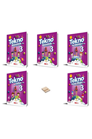 3. Sınıf Tekno Matematik 1 - 2 Türkçe ve Hayat Bilgisi 5li Set
