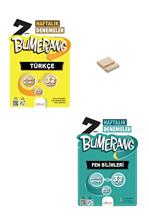 7. Sınıf Bumerang Türkçe ve Fen Bilimleri Haftalık Denemeleri + Telefon Standı