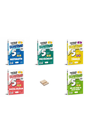 5. Sınıf Bumerang Tüm Dersler Haftalık Denemeleri 5li Set + Telefon Standı