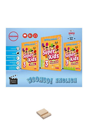 3. Sınıf Woohoo English Süper Kids 3lü Set ve Telefon Tutucu