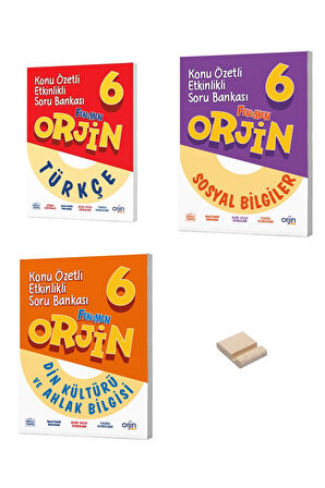 6. Sınıf Orjin Türkçe Sosyal Bilgiler ve Din Kültürü Konu Özetli Soru Bankası 3lü Set
