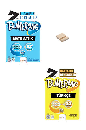 7. Sınıf Bumerang Matematik ve Türkçe Haftalık Denemeleri + Telefon Standı
