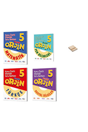 5. Sınıf Orjin Matematik Fen Türkçe ve Sosyal Konu Özetli Etkinlikli Soru Bankası 4lü Set