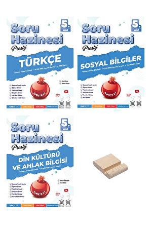 5. Sınıf Prestij Türkçe Sosyal ve Din Soru Hazinesi 3lü Set + Telefon Tutucu