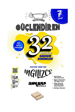7. Sınıf Güçlendiren 32 Haftalık İngilizce Kazanım Denemeleri ve Telefon Standı